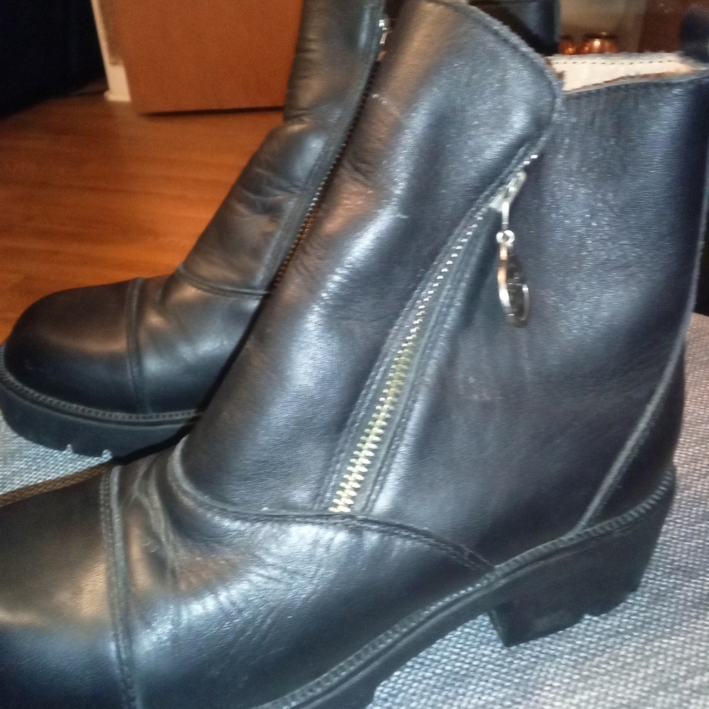 Black Leather Ankle Boots